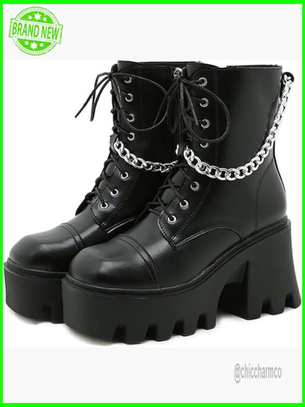 Square Toe Lace Up Ankle Booties Chunky Platform Wedge Boots Zipper